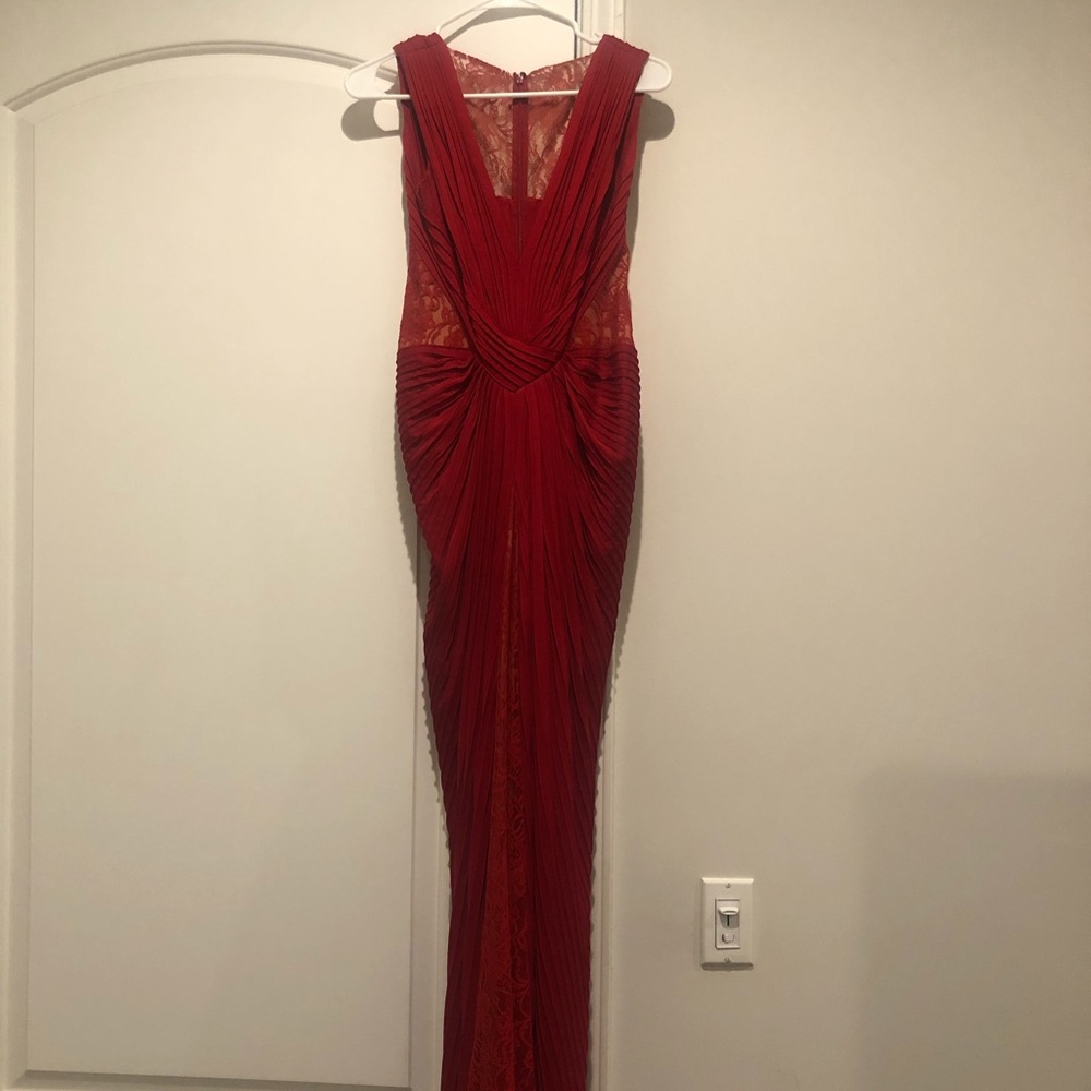 Tadashi Shoji red lace dress